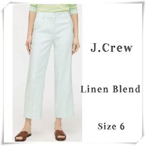 J. Crew Peyton Linen Blend Pants Mint Green Style# L2881